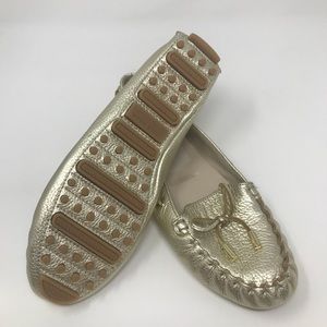 COLE HAAN gold loafers